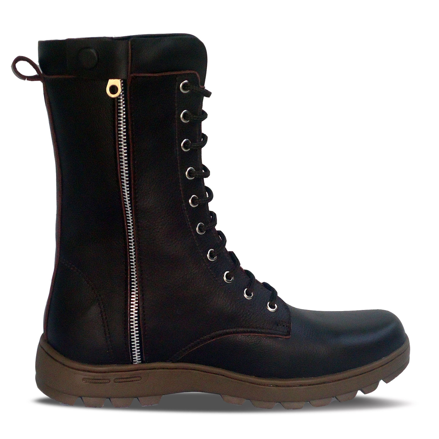 sepatu kulit pria derby boots B11 brown - inside - atmal