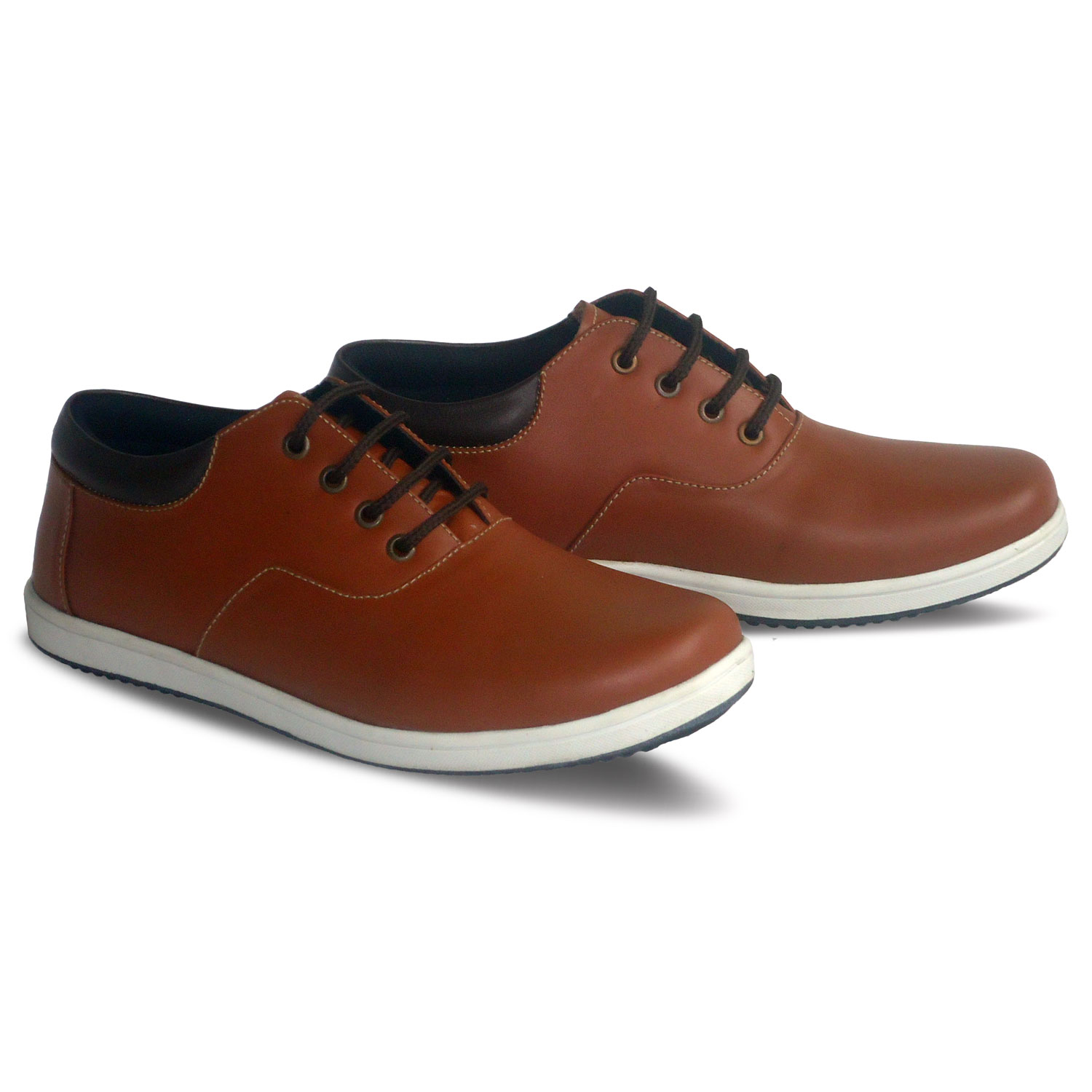 sepatu kulit sneakers oxford D06 red brick brown - 2 - atmal