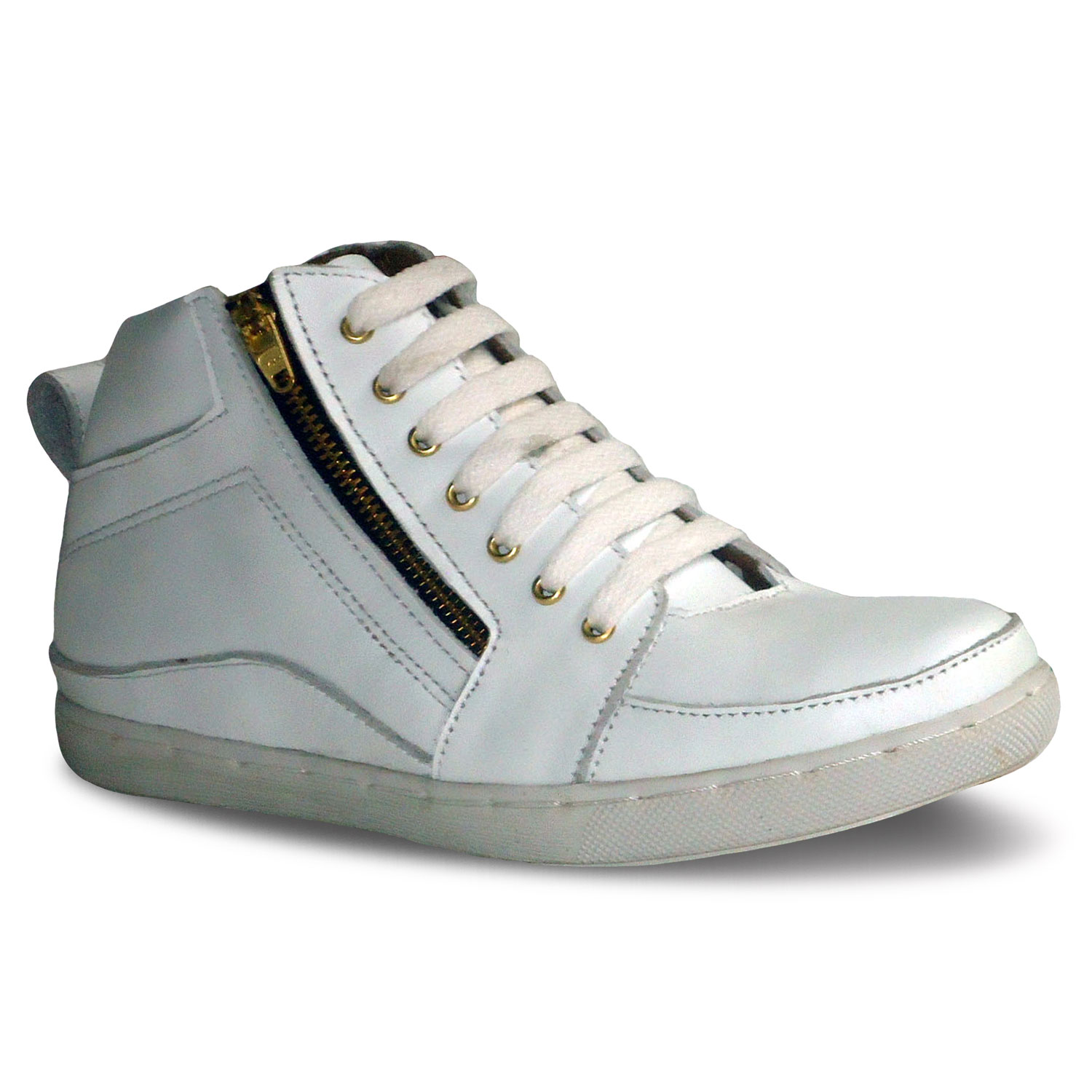 sepatu kulit sneakers D09 white - atmal