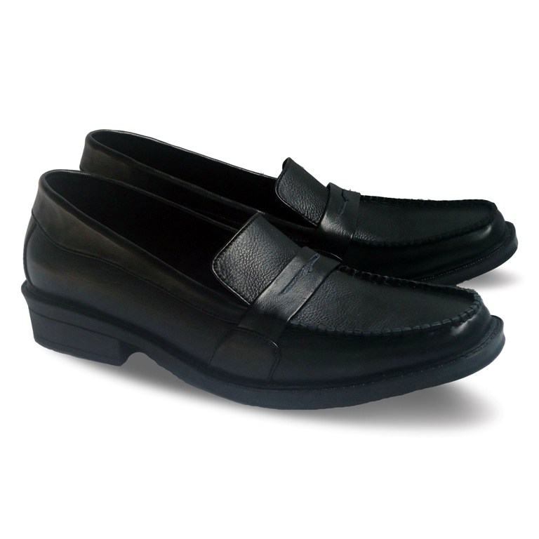 sepatu kulit pantofel pria loafer A10 black - 2 - atmal